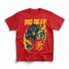 dig-deep-claw CLAW red t-shirt on plain background, streetwear style, soft and comfortable casual fashion shirt.