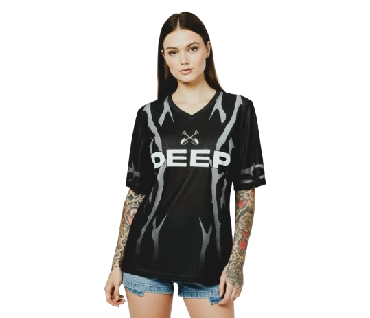 A tattooed female Dig Deep model.