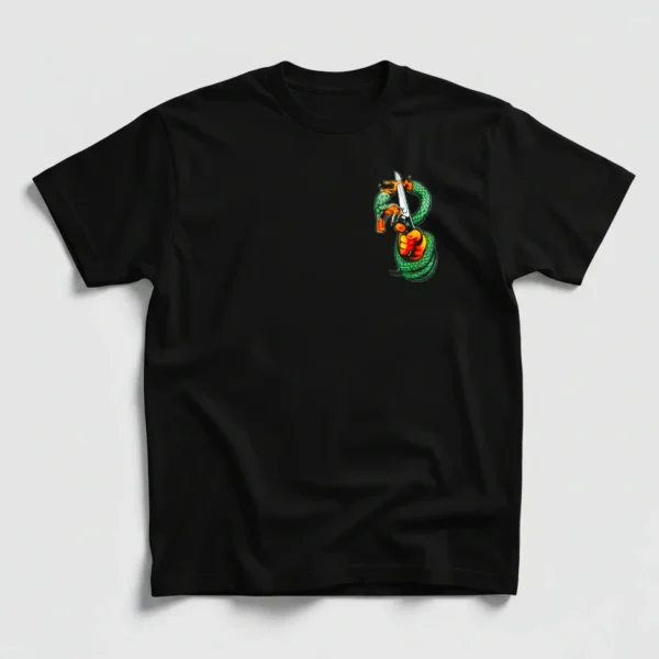 "Habits" black t-shirt front design.