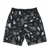 Black mesh gym shorts featuring an all over streetwear pattern, lightweight and comfortable for workouts or daily use.