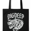 Black streetwear tote bag with a clean, modern design.
