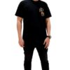 Male model wearing a black ‘HABITS’ t-shirt from Dig Deep.