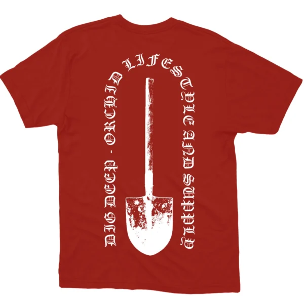 Mucky shovel back design by Dig Deep Supply Co.